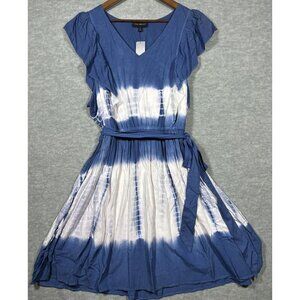 Lane Bryant Blue and White Midi Dress